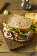 Homemade Roast Beef Deli Sandwich