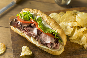 Homemade Roast Beef Deli Sandwich
