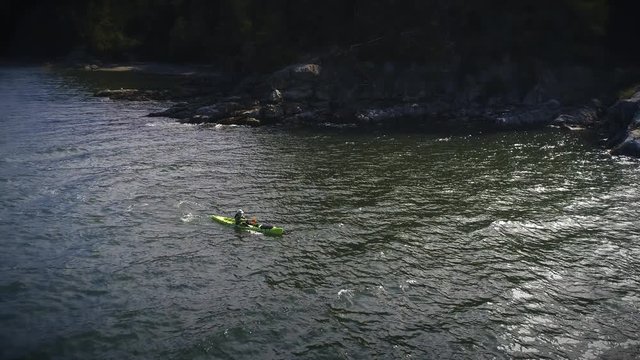 Ocean Kayak Paddling Slow Motion with Determination