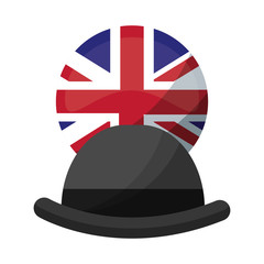 gentleman hat with emblem of flag great britain