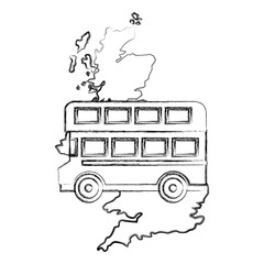 map great britain with bus icon