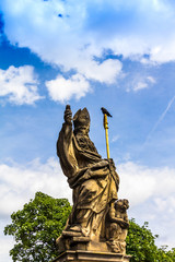 The statue of Augustine of Hippo, or the statue of Saint Augustinus at Charles Bridge in Prague
