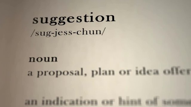 Suggestion Definition