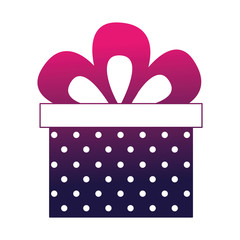 birthday dotted gift box bow celebration