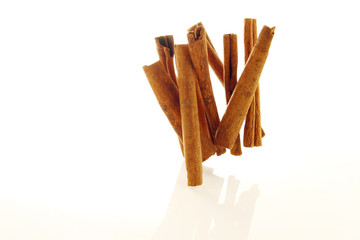 Cinnamon Sticks on white background