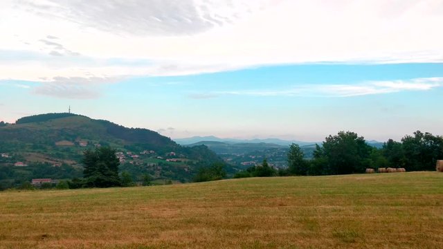 Country and Mountain Landscape Right to left moving timelapse 4K