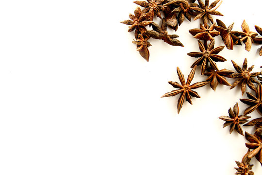 Star Anise in white background