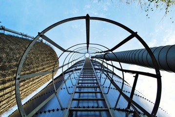 ladder up the side of a silo © PictureThisImages