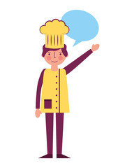 chef man professional worker speech bubble
