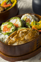 Homemade Sushi Bento Box with Rice
