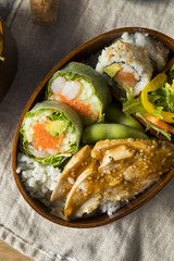 Homemade Sushi Bento Box with Rice