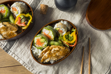 Homemade Sushi Bento Box with Rice