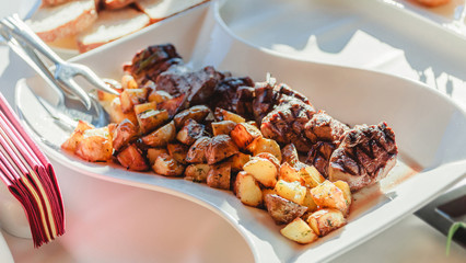 Catering food wedding. Appetizer and snacks