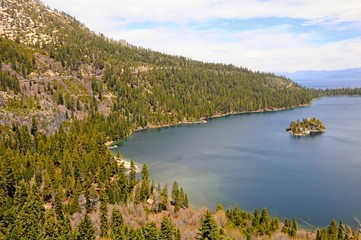 Beautiful Landscape of Emerald Bay State Park in Spring at Lake Tahoe in California, United States