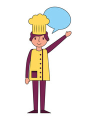 restaurant chef with speech bubble