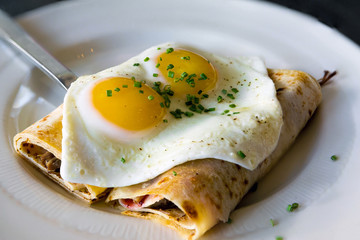 Lefse Norwegian Potato Crepes with Eggs Dish breakfast