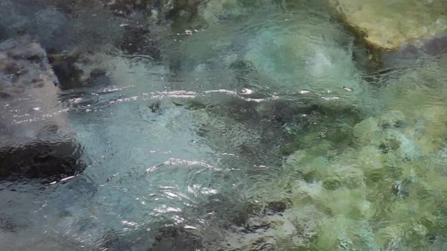 Underground spring water inside of fresh water