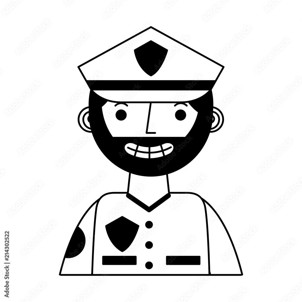 Wall mural officer police character icon vector illustration design