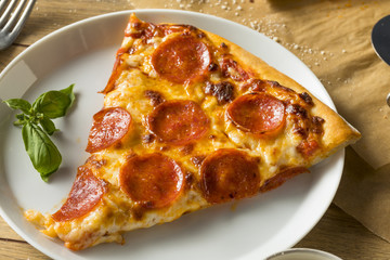 Homemade Greasy Pepperoni New York Pizza