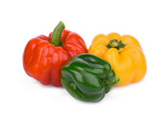sweet bell pepper or capsicum isolated on white background