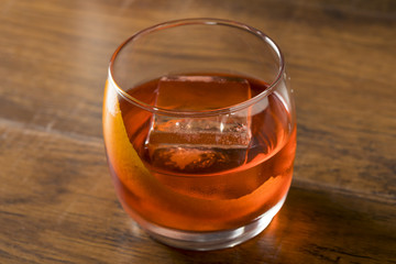 Alcoholic Red Negroni Cocktail