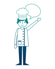 chef man professional worker speech bubble vector illustration gradient design