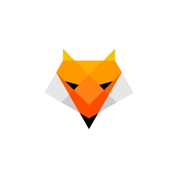 Low poly fox head logo.