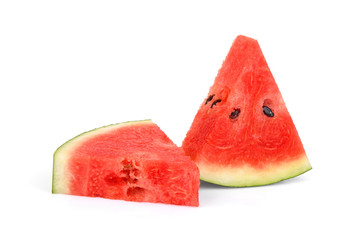 sliced red watermelon isolated on white background