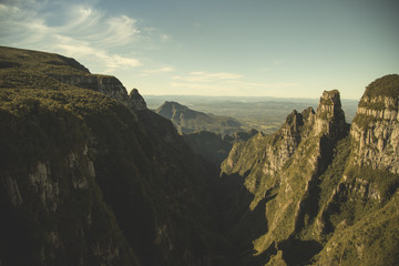 Obraz na płótnie Canvas Panoramic view of Caniôn do Funil - Serra Catarinense - Brazilian forest