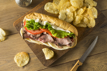 Homemade Roast Beef Deli Sandwich