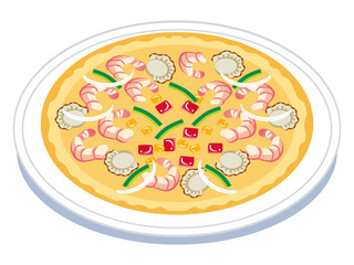 Seafood pizza clip art