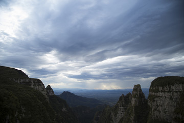 Panoramic view of Caniôn do Funil - Serra Catarinense - Brazilian forest