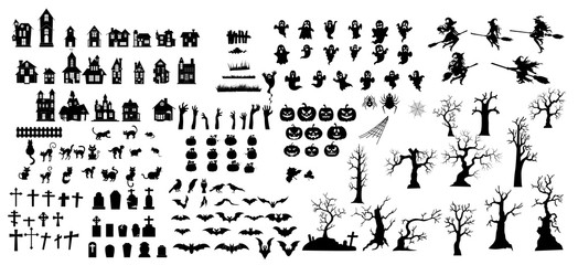  Collection of halloween silhouettes