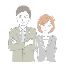 ビジネス　男女　怒る