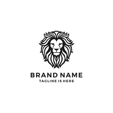 Lion Head Logo Template Vector Icon
