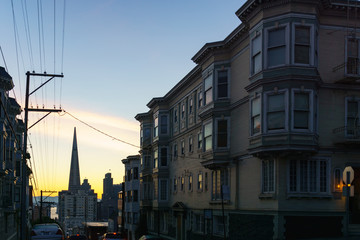 landscape of sun rise in san francisco