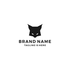 lynx head wild cat logo template vector icon illustration