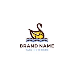 swan mail message logo template vector icon