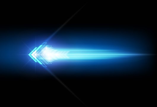 Abstract speed movement blue arrows technology communicate background, vector illustration