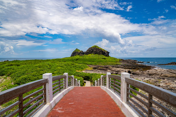 Bridge on a tropical island in Sanxiantai, Taidong, Taiwan