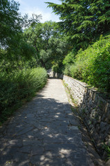 Russia, the Republic of Crimea, the city of Alupka. 06/09/2018: Vorontsov Park, walking track