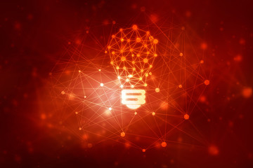 2d illustration bulb future technology, innovation background, creative idea concept 