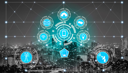 Smart city and wireless communication network.