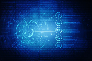 2d illustration technology background