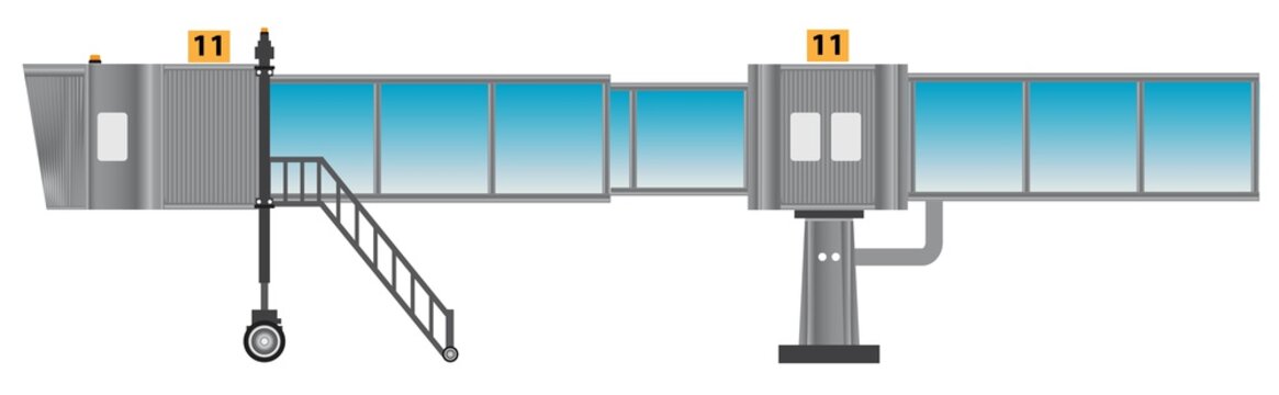 Glass Aero Bridge Or Jetway Or Jet Bridge Isolated