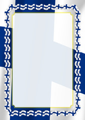 Frame and border of ribbon with Finland flag, template elements for your certificate and diploma. Vector