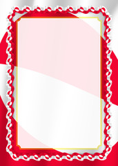 Frame and border of ribbon with Greenland flag, template elements for your certificate and diploma. Vector