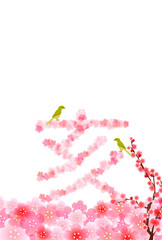 亥　梅　年賀状　背景 