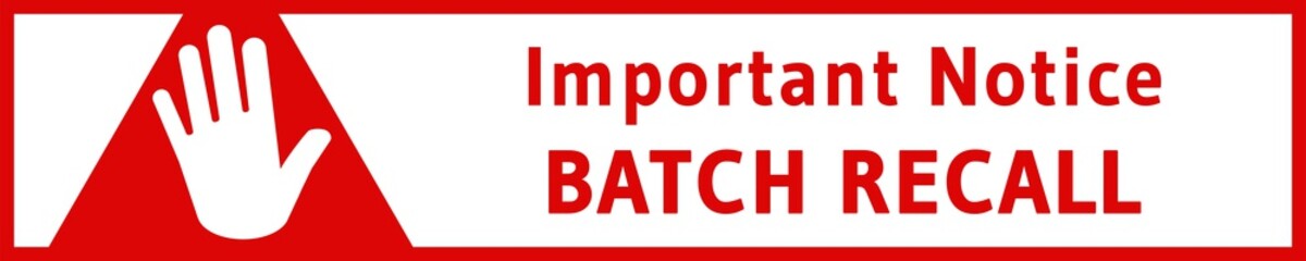 nprb4 NewProductRecallBanner nprb - english: Important Notice - batch recall / product callback / security / precaution / drugs, tablets / capsules, pills - website banner - 5to1 xxl - e6332