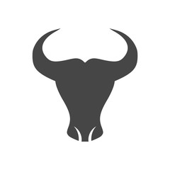 Bull Face Logo, Business Icon on a White Background
